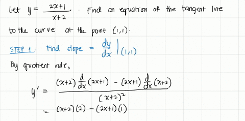 find-an-equation-of-the-tangent-line-to-the-curve-at-the-given-point-y-dfrac2x-1x-2-1-1-2
