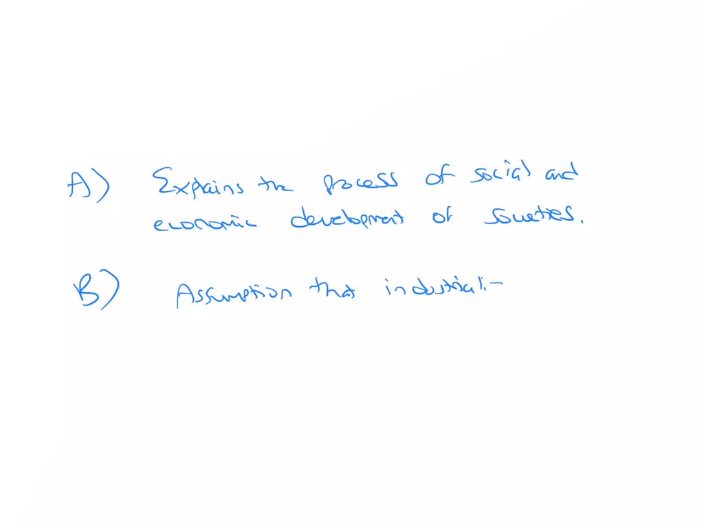 SOLVED: 2) A) How Does Your Textbook Define Modernization Theory? B ...