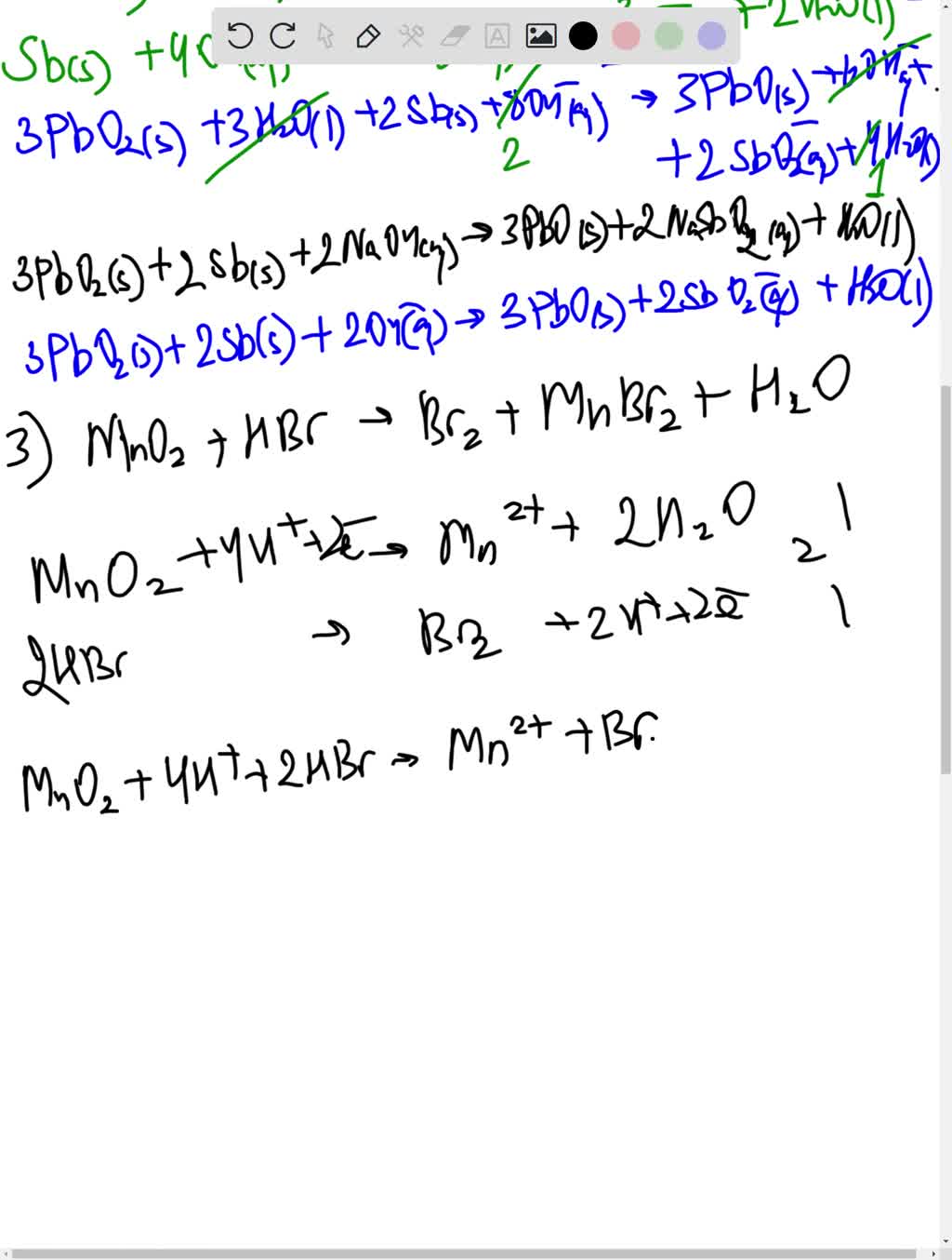 SOLVED: Balance The Following Equations By The Ion-electron Method ...