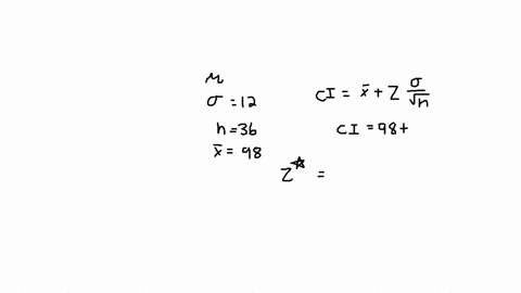 a-random-variable-xx-has-a-normal-distribution-with-an-unknown-mean-and-a-standard-deviation-1212-suppose-that-we-take-a-random-sample-of-size-n36n36-and-find-a-sample-mean-of-x-98x-98-compu-24881