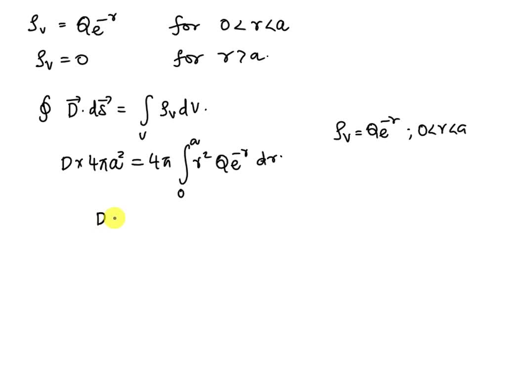 SOLVED: Texts: For a spherically symmetric volume of charge in a vacuum ...