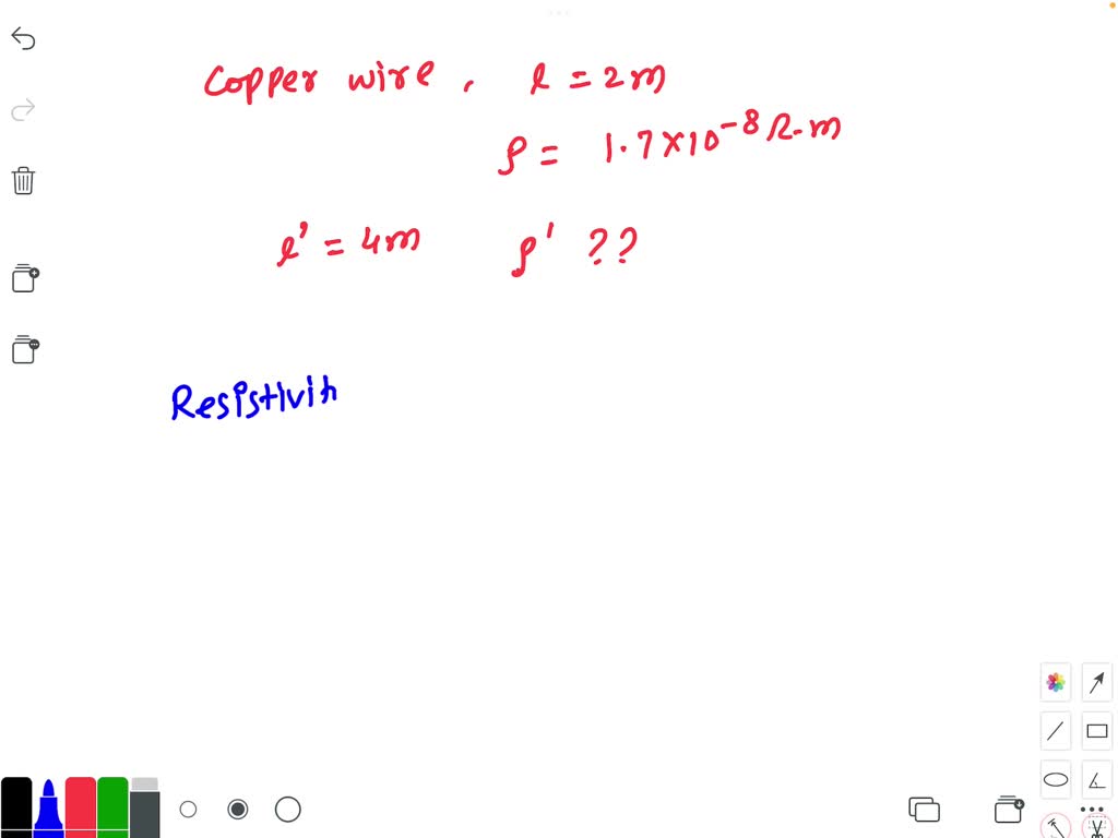 A copper wire of length 2m having Resistivity is 1.7 x 108 ohm m. The