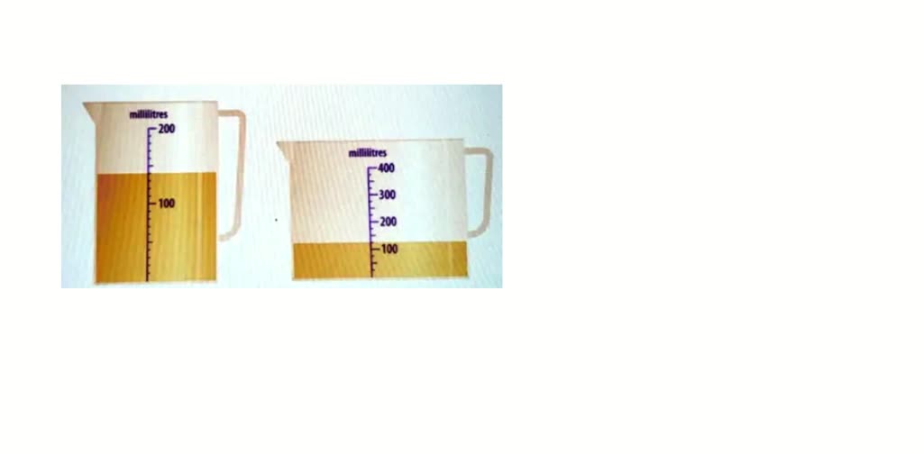SOLVED: How many millilitres of water are in these measuring jugs