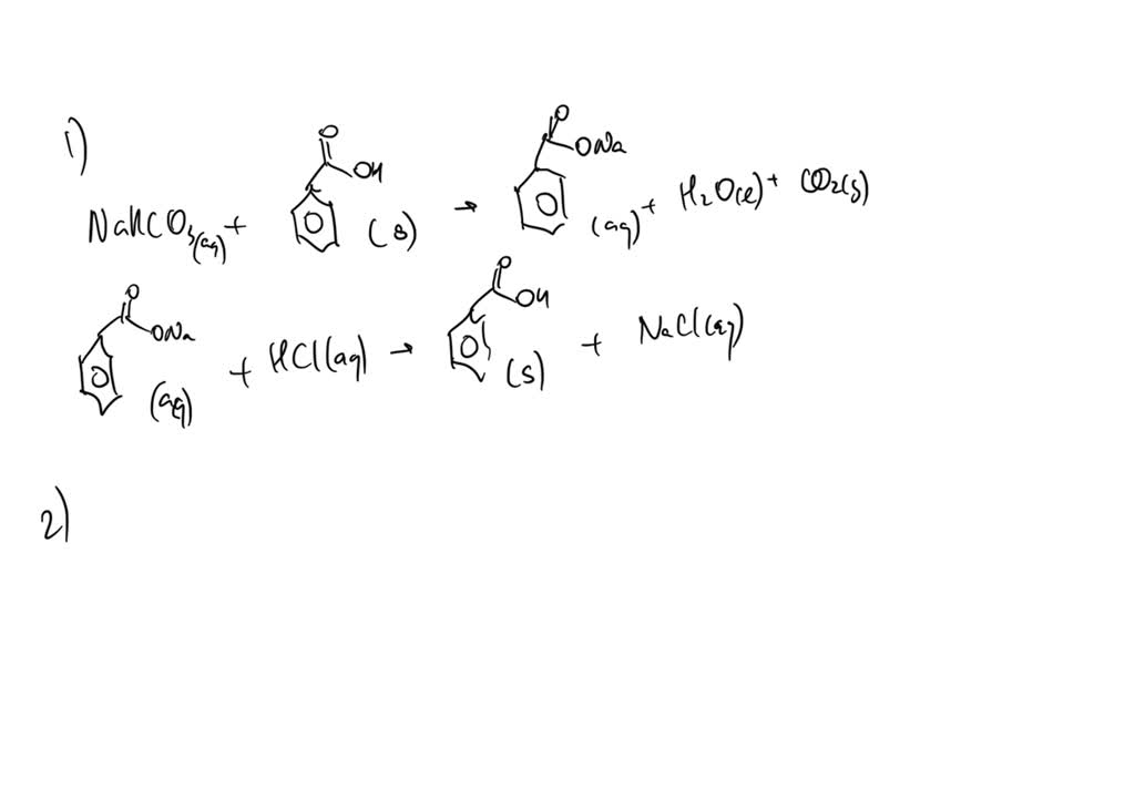 Solved 1 Write Balanced Reaction Equations For The Reactions Involved A When Benzoic Acid