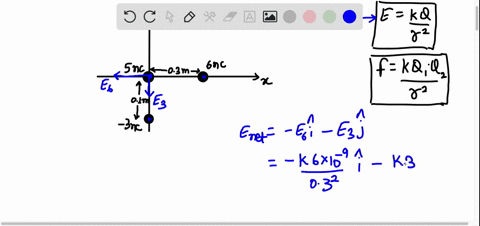 three-point-charges-are-arranged-as-shown-in-figure-p2319-a-find-the-vector-electric-field-that-the-77195