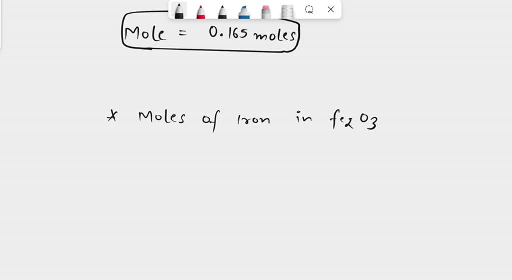 SOLVED A sample of iron (III) oxide (Fe2O3) contains 3.82 mol Fe2O3