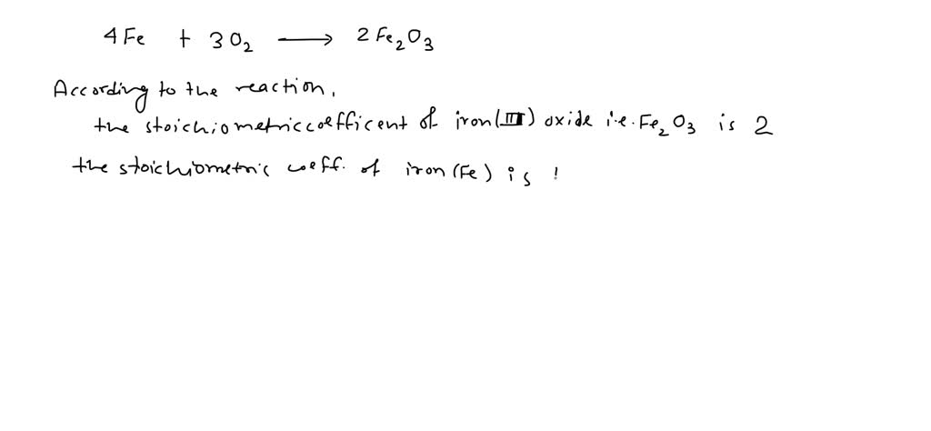 SOLVED: Using the reaction below, what is the mole ratio between Iron ...