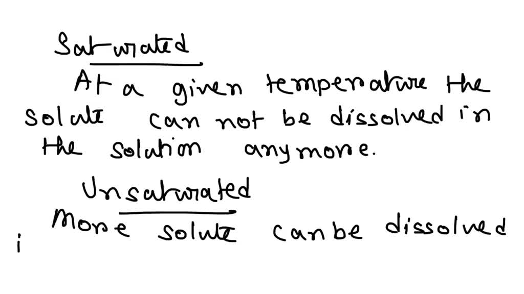 Similarities Between Saturated Unsaturated And Supersaturated Solution