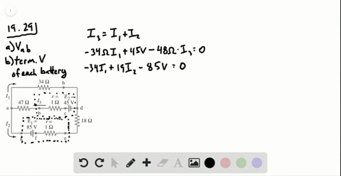 ii-a-what-is-the-potential-difference-between-points-a-and-d-in-fig-19-57-similar-to-fig-19-13-example-19-8-and-b-what-is-the-terminal-voltage-of-each-battery