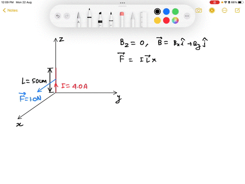 a-straight-wire-50-cm-long-conducts-a-current-of-40-a-directed-vertically-upward-if-the-wire-is-acted-on-by-a-force-of-10-n-in-the-eastward-direction-due-to-a-magnetic-field-at-right-angles-73662