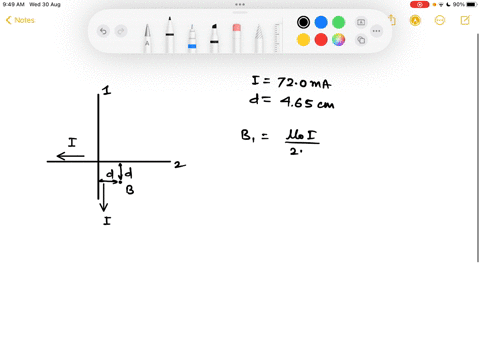 required-information-two-long-straight-wires-carry-the-same-amount-of-current-in-the-directions-indicated-the-wires-cross-each-other-in-the-plane-of-the-paper-d-find-the-magnetic-field-at-po-23097