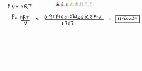 according-to-the-ideal-gas-law-a-09174-mol-sample-of-argon-gas-in-a-1797-l-container-at-2746-k-should-exert-a-pressure-of-1150-atm-by-what-percent-does-the-pressure-calculated-using-the-van-54007