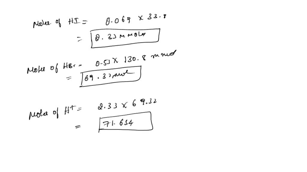 Calculate h in 2025 0.10 m hbr