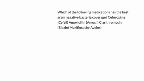 which-of-the-following-medications-has-the-best-gram-negative-bacteria-coverage-cefuroxime-cefzil-amoxicillin-amoxil-clarithromycin-biaxin-moxifloxacin-avelox