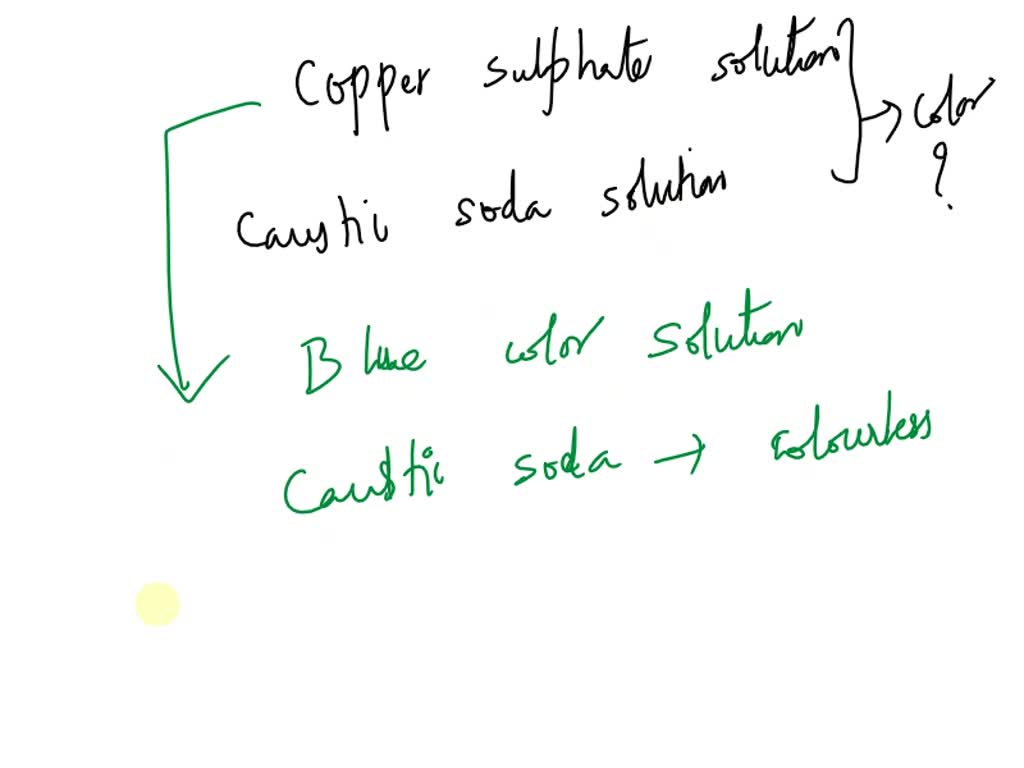 SOLVED what is the colour of copper sulphate solution and caustic soda