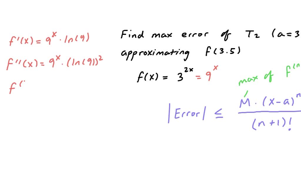 Solved Calculate The Maximum Error Of The 2nd Order Taylor Polynomial