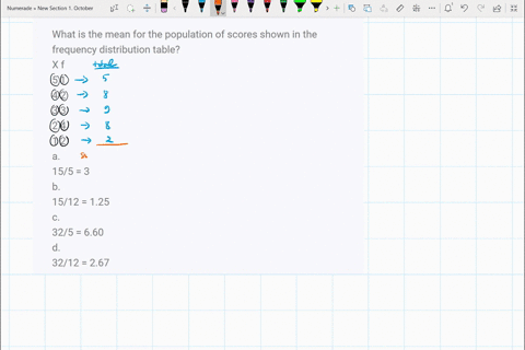 what-is-the-mean-for-the-population-of-scores-shown-in-the-frequency-distribution-table-x-f-5-1-4-2-3-3-2-4-1-2-a-155-3-b-1512-125-c-325-660-d-3212-267-22007