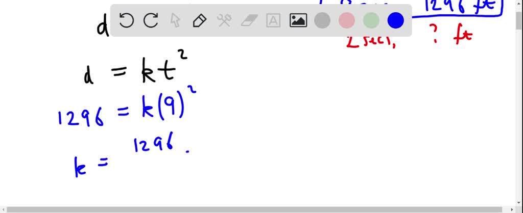 SOLVED The distance d that an object falls is directly