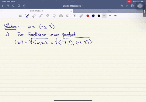 in-each-part-use-the-given-inner-product-on-r2-t0-find-ilwl-where-w-13-the-euclidean-inner-product-the-weighted-euclidean-inner-product-uv-3u1-zu22-where-u-412-and-v12-c-the-inner-product-ge-66706