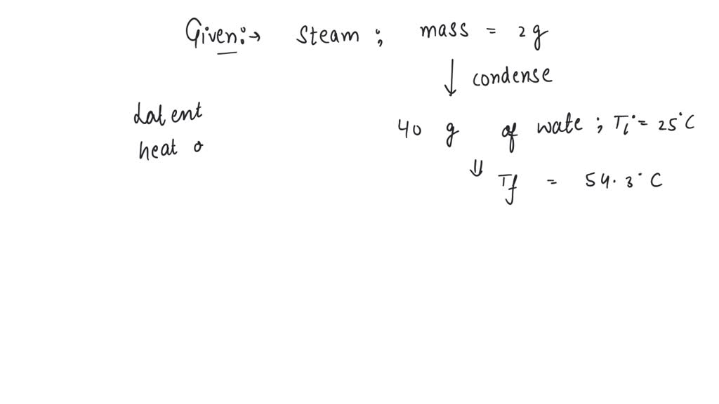 SOLVED 2gm of steam condenses when passed through 40gm of water