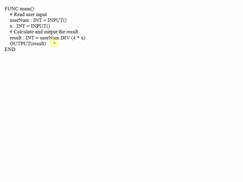 2.25 LAB: Divide by x Write a program using integers userNum and x as ...