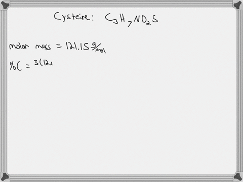 what-is-the-percent-composition-of-cysteine-one-of-the-20-amino-acids-commonly-found-in-proteins-gray-mathrmc-red-mathrmo-blue-mathrmn-yellow-mathrms-ivory-mathrmh