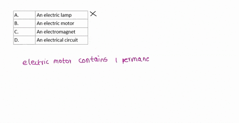 which-technology-contains-at-least-one-permanent-magnet-a-an-electric-lamp-b-an-electric-motor-c-an-electromagnet-d-an-electrical-circut-25864