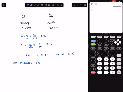 In a 2-sample z-test for two proportions, you find the...