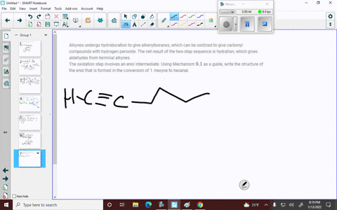alkynes-undergo-hydroboration-to-give-alkenylboranes-which-can-be-oxidized-to-give-carbonyl-compound-98165