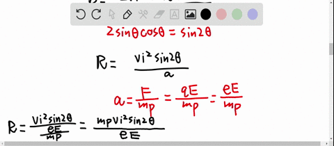 protons-are-projected-with-an-initial-speed-v_i-955-mathrmkm-mathrms-from-a-field-free-region-through-a-plane-and-into-a-region-where-a-uniform-electric-field-mathbfe-720-hatmathrmj-mathrmn-mathrmc-is