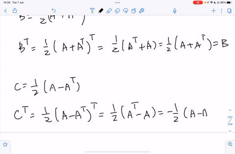 let-a-be-a-square-matrix-of-order-n-a-show-that-frac12leftaatright-is-symmetric-b-show-that-frac12le-70866