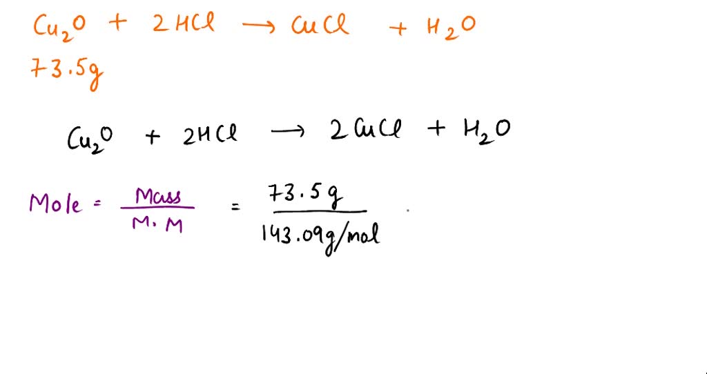 SOLVED: How many grams of copper (I) chloride are formed if 5.000 g of ...