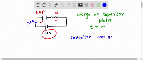 an-uncharged-50-f-capacitor-and-a-resistor-are-connected-in-series-to-a-12-v-battery-and-an-open-switch-to-form-a-simple-rc-circuit-the-switch-is-closed-at-t-0-s-the-time-constant-of-the-cir-28044