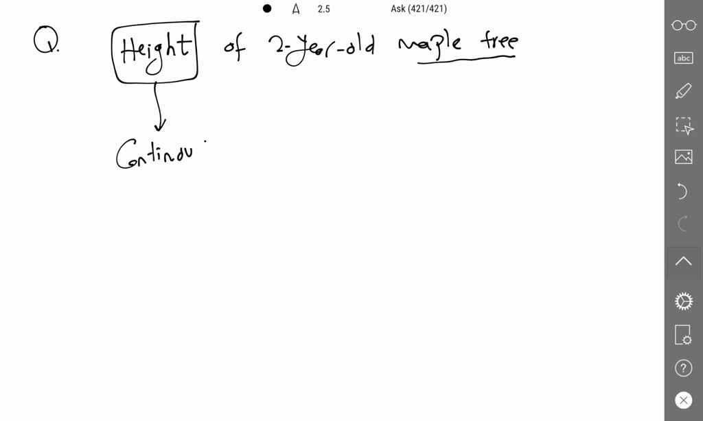 the height of 2-year-old maple tree is an example of a continuous ...
