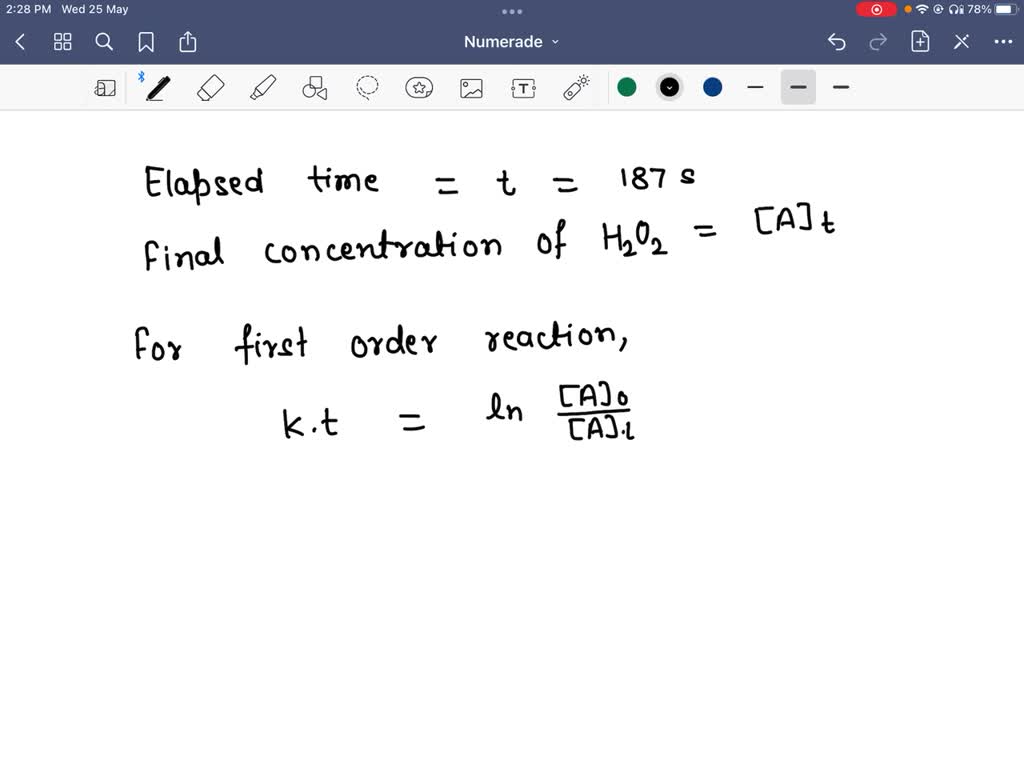 Solved The Decomposition Of Hydrogen Peroxide H2o2 Is First Order With A Rate Constant K 3