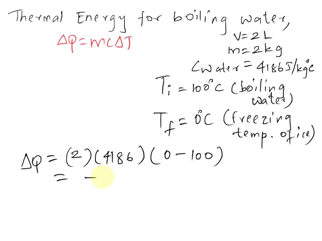 Two liters of boiling water are mixed with ice and placed in the freezer section of a