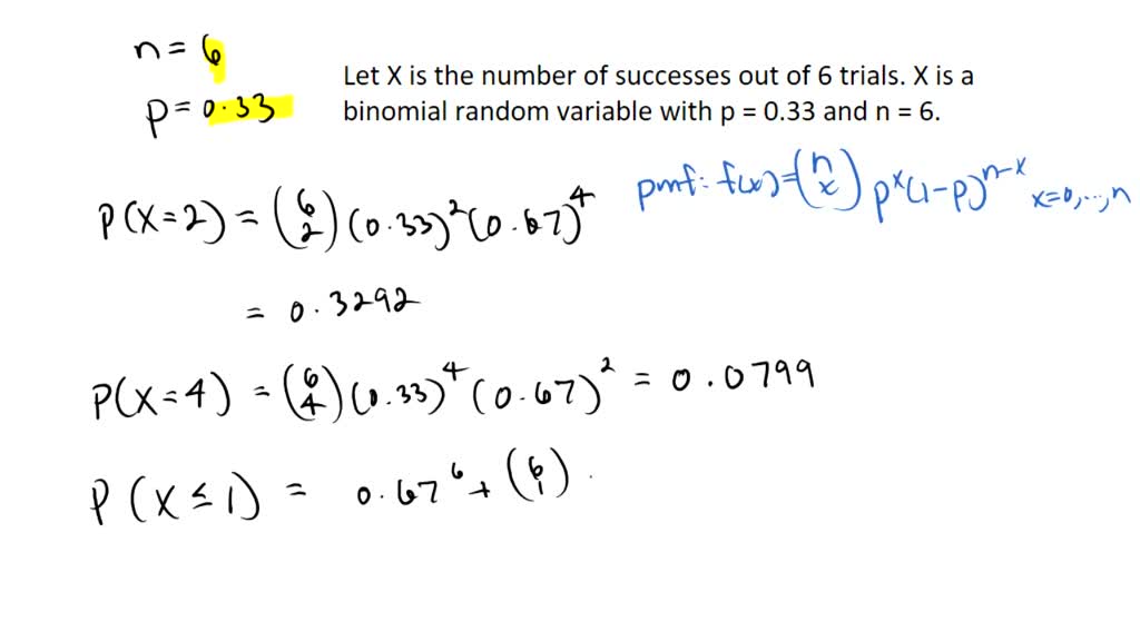 SOLVED: Select all that are possible the Bernoulli trial, of which is a ...