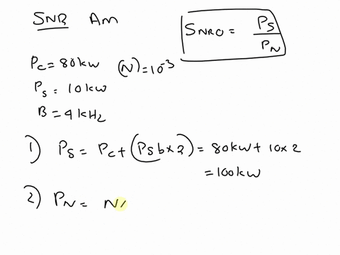 the-average-noise-power-per-unit-bandwidth-measured-at-the-front-end-of-an-am-receiver-is-10-3-watt-per-hertz-the-modulating-wave-is-sinusoidal-with-a-carrier-power-of-80-kilowatts-and-a-sid-49604