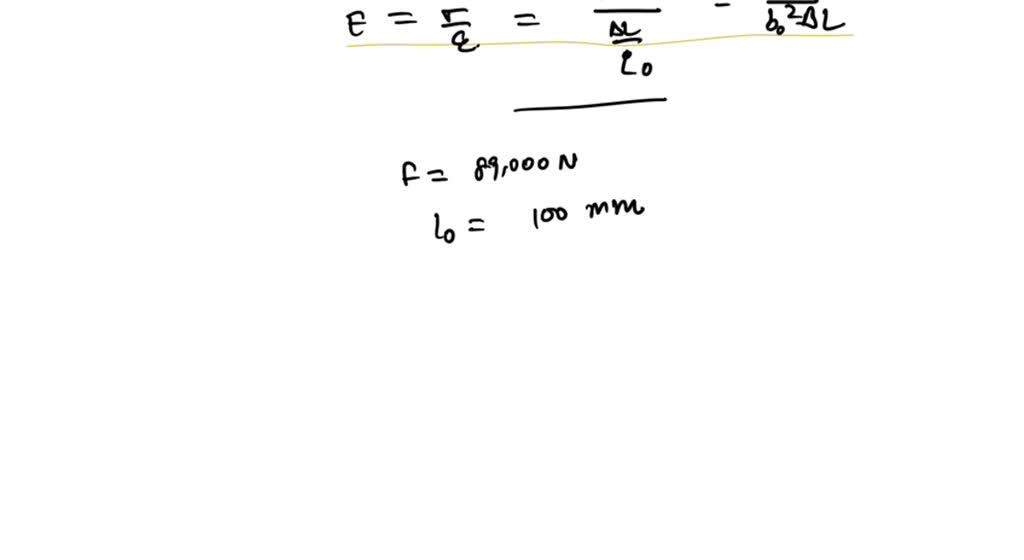 SOLVED Calculate the elastic strain energy stored in a solid steel bar 75 mm diameter and 2 m