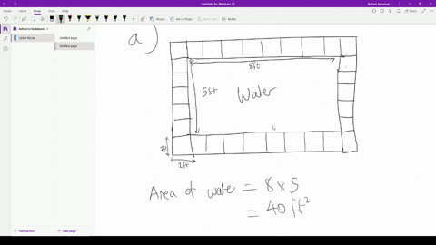 a-rectangle-pool-for-a-fountain-has-a-border-made-with-tiles-that-are-each-1-square-foot-in-area-what-is-the-surface-area-of-the-water-showing-in-the-pool-in-the-figure