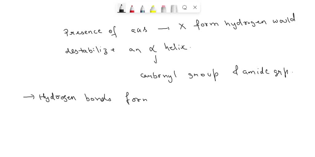 SOLVED: An alpha-helix would be destabilized by : Select one: a . The ...