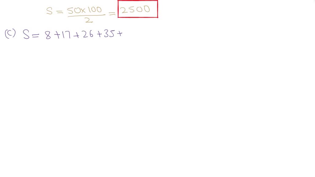 Solved Use The Approach In Gausss Problem To Find The Following Sums