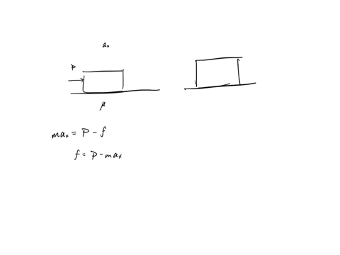 the-three-diagrams-below-show-a-block-of-mass-m-being-pulled-or-pushed-at-constant-acceleration-ax-along-a-table-with-a-force-p-the-coefficient-of-kinetic-friction-is-k-what-is-the-friction-70172