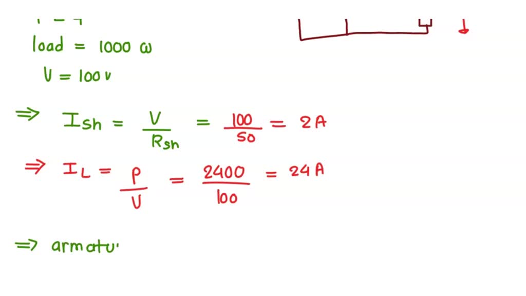 SOLVED 'The field and armature resistance of a fourpole shunt