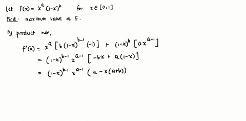 1-point-if-a-and-b-are-positive-numbers-find-the-maximum-value-of-fx-x-xb-0-x-1-your-answer-may-depend-on-a-and-b-maximum-value-13875