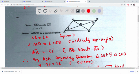 given-abcd-prove-maeb-aced-given-db-bisects-ac-21a22-frove-abcd-is-parallelogram-36389