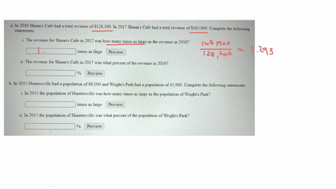 message-instructor-about-this-question-post-this-question-to-forum-a-in-2016-shauns-cafe-had-a-total-revenue-of-128300-in-2017-shauns-cafe-had-a-total-revenue-of-165900-complete-the-following-statemen