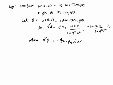 find-equations-of-the-following3x-z-12arctanyz-1-1-1a-the-tangent-plane-b-parametric-equations-of-the-normal-line-to-the-given-surface-at-the-specified-point-enter-your-answer-as-a-comma-sep-93726