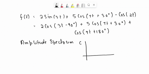 show-the-fourier-trigonometric-spectra-of-both-amplitude-and-phase-for-the-following-functionft2-sin-3t5-cos7t30-cos-9t-uv-a-b-i-paragraph-30178