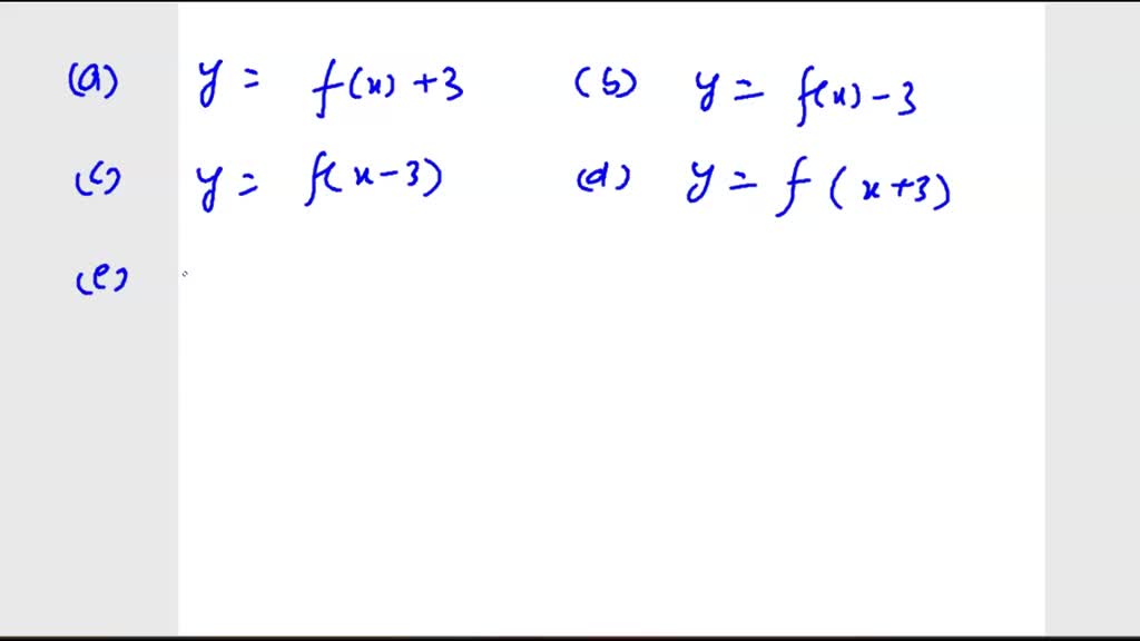 SOLVED: Suppose the graph of f is given. Write equations for the graphs ...